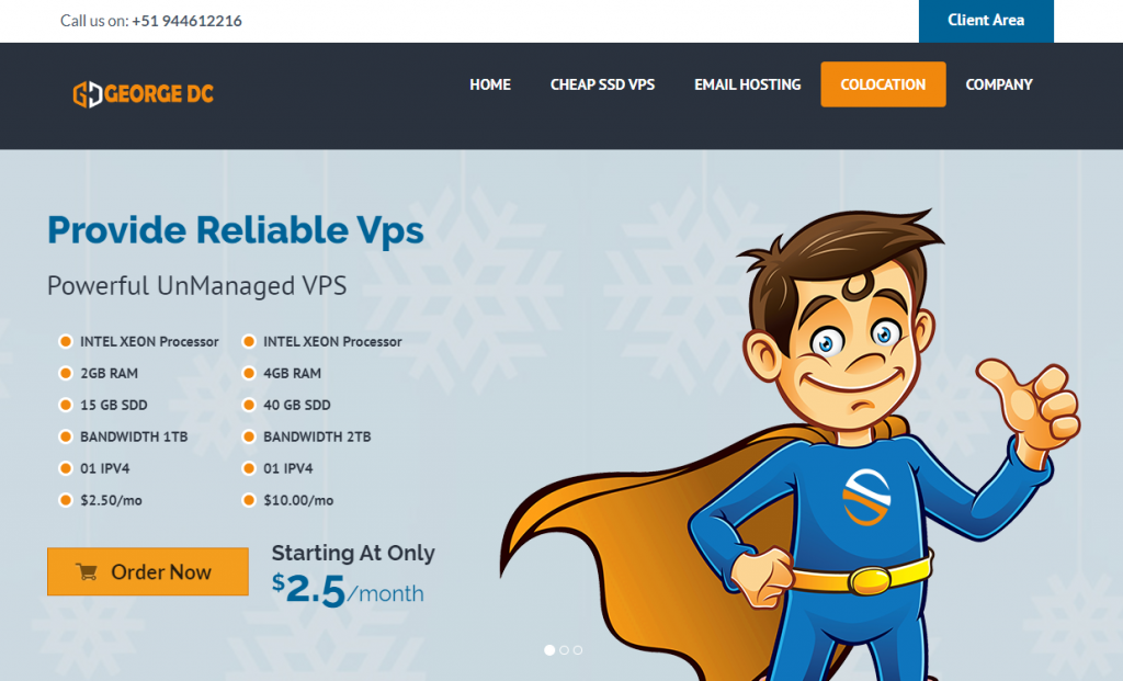 GeorgeDatacenter：$10/月/32GB 内存/100GB SSD 空间/2TB 流量/1Gbps/VMWARE/荷兰
