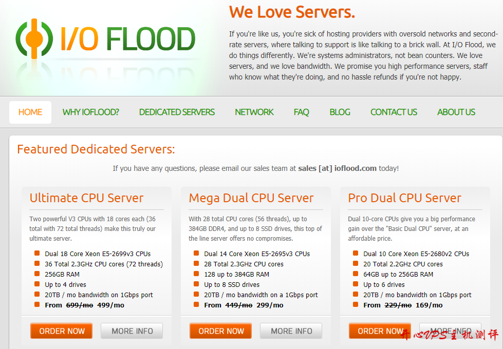IOFLOOD：$79/月-E3 1230v2/16GB/2x512G SSD/100TB/5IP/凤凰城
