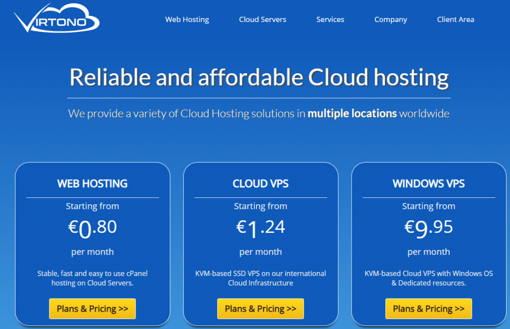 Virtono：&euro;9.95/年 KVM-512MB/15GB/1TB/罗马尼亚等 5 机房