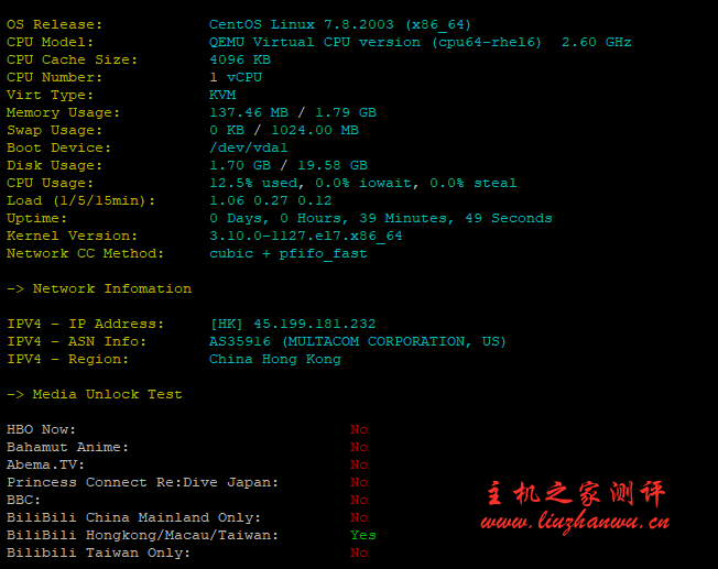 #真实测评#野草云 5 月香港 CN2+BGP,1H2G20GB SSD,3Mbps,测评数据，香港服务器五折优惠,cn2+bgp 直连大陆,30M 带宽,月 19 元起,老牌商家适合建站