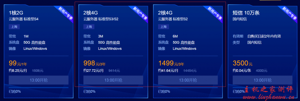 腾讯云服务器秒杀：2 核 4G3M998 元/3 年 2 核 4G6M1499 元/3 年