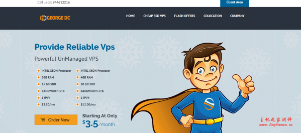 GeorgeDatacenter：$25/年/2 核/1GB 内存/100GB 空间/1TB 流量/1Gbps 端口/KVM/洛杉矶/芝加哥/达拉斯/荷兰