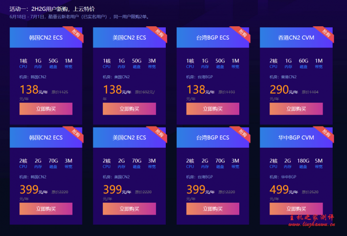 #618 乐购#酷番云：CN2 ECS 最低 138 元/年，高防服务器半价，香港物理服务器 66 折抢购