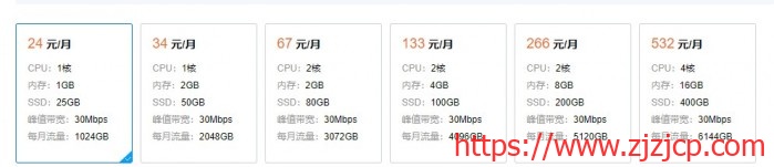 腾讯云：24 元/月/1GB 内存/25GB SSD 空间/1TB 流量/30Mbps 端口/KVM/新加坡 CN2/硅谷