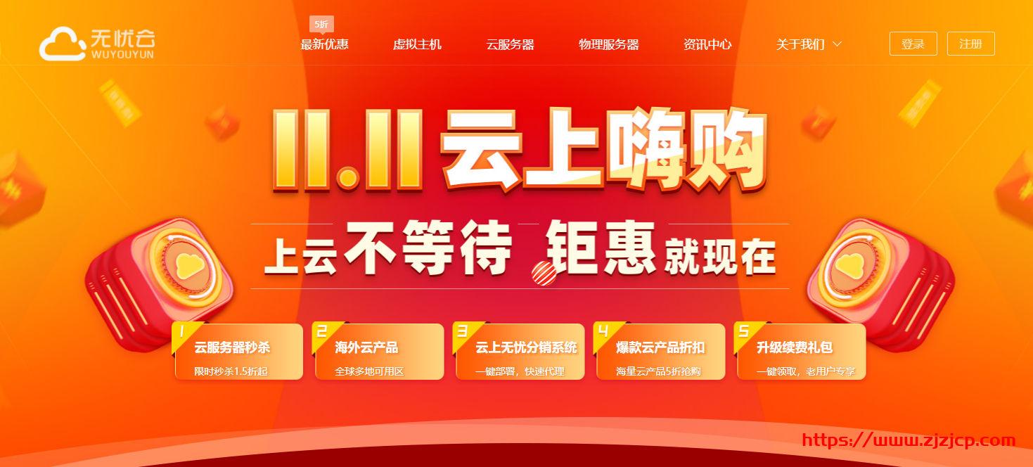 #黑五#无忧云：香港 CN2 云服务器全线 5 折优惠，国内 100G 高防套餐 78 元/月起