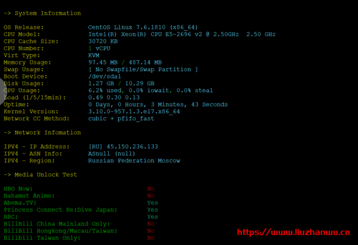 Justg：1 核/512M/10G SSD/500G 流量/500Mbps/俄罗斯 CN2 GIA/年付.99，解锁奈飞，附简单测评