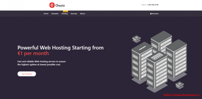 Chociz 荷兰 VPS：1 核 1G 内存 20G SSD 硬盘 20Gbps 带宽 1T 月流量€3/月，免费基础版 1Tbps+ DDoS 防御