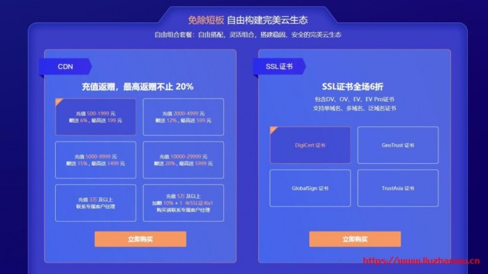 又拍云：上云特惠，全场 5 折起，短信、SSL 证书、CDN、云主机，产品多多，折扣多多