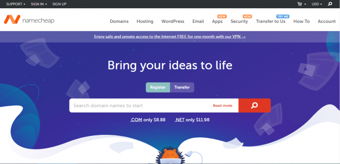 NameCheap：域名优惠新注册 .COM 域名仅需 $5.98 美金