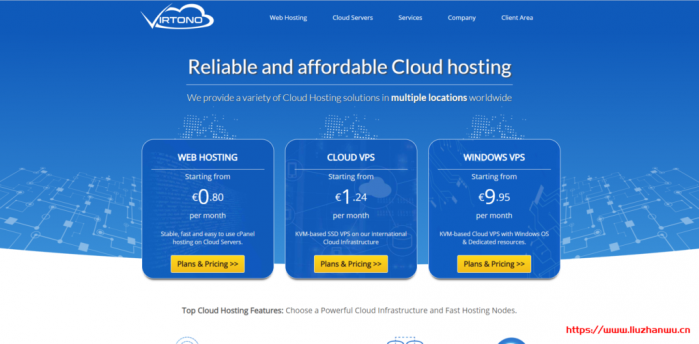 Virtono：圣何塞 VPS 七五折优惠，免费双倍内存，1 核 512MB 内存 1Gbps 带宽 1TB 流量月付 2.21 欧元