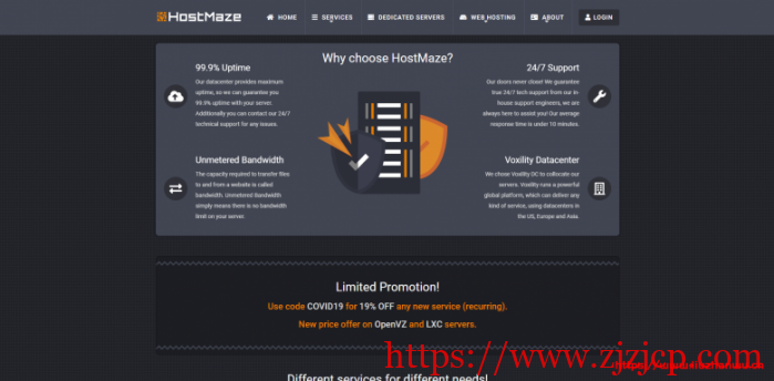 HostMaze 促销罗马尼亚 VPS，81 折循环优惠，1Gbps 带宽无限流量实付 1.62 欧元/月