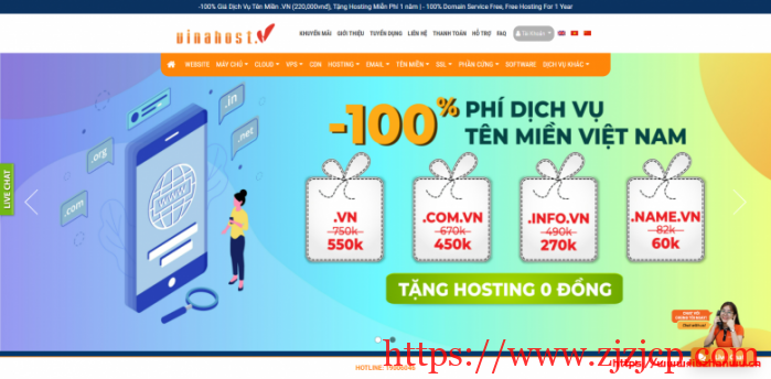 VinaHost：越南机房，到国内延时 100MS，购买充时长，最高送半年，100Mbps 不限流量