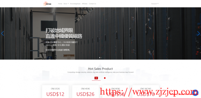TOTYUN：香港 VPS/日本 VPS/三网直连 CN2 线路/2 核 2G 内存/10Mbps 不限流量/$12/月