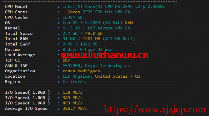 ion cloud：洛杉矶数据中心 VPS 简单测评