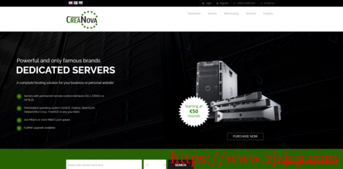 creanova：creanova 介绍，自营机房，芬兰 VPS 10.00 EUR/月，芬兰服务器月付 50.00 EUR/月起