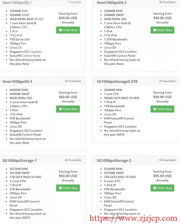 GreenCloudVPS：/年/1GB 内存/30GB NVMe 空间/1TB 流量/10Gbps 端口/KVM/新加坡 vps
