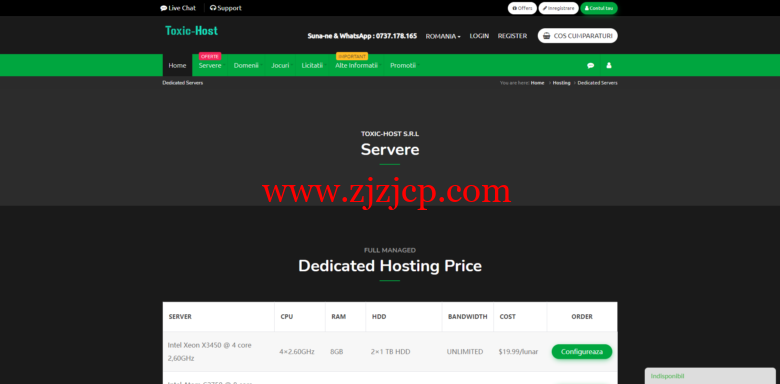 Toxic-Host：罗马尼亚独立服务器，$19.99 /月起，AMD EPYC 月付$114.99 起，不限版权独立服务器