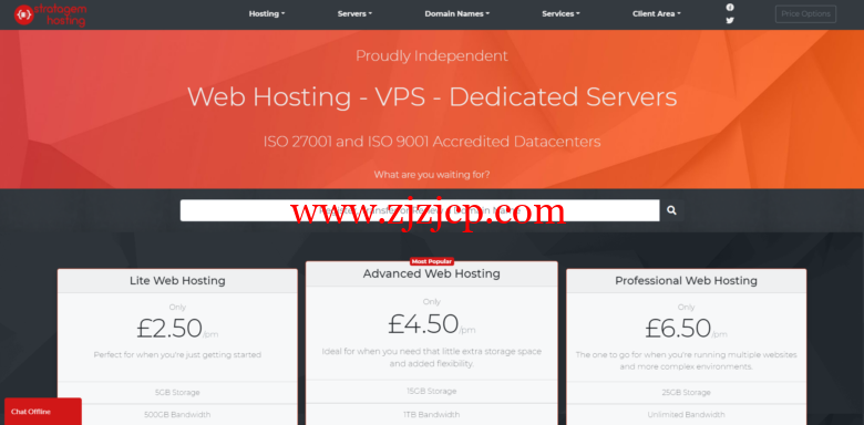Stratagem：英国 vps，1 核/1GB 内存/20GB SSD 硬盘/2TB 流量/200Mbps 带宽，年付£15