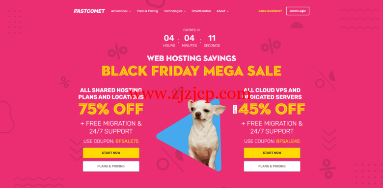 #黑五#fastcomet：全线产品优惠，共享主机最高享 75%折扣，VPS 主机 45%优惠，专用服务器 35%优惠，仅此一天
