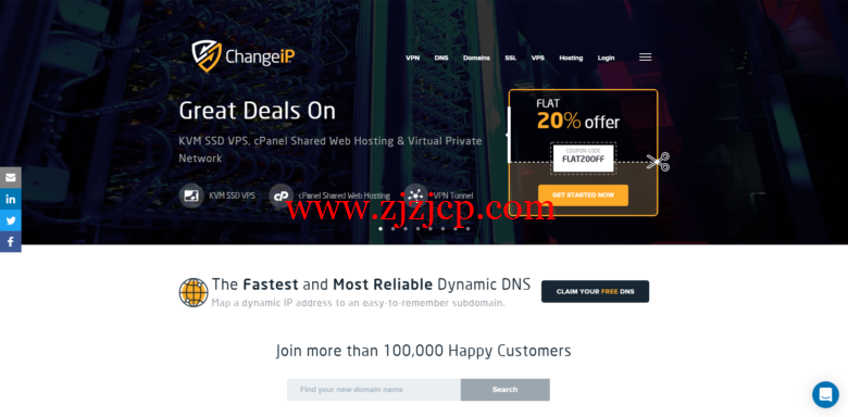 ChangeIP：美国 vps/荷兰 vps，1 核/256MB 内存/5GB SSD 硬盘/不限流量/100Mbps 端口，$19.2/年