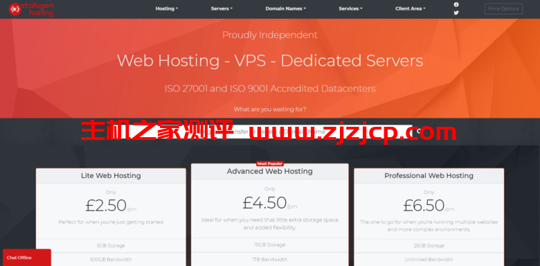 Stratagem：英国 vps，2 核/2GB 内存/30GB SSD 硬盘/10TB 流量/1Gbps 端口，£30/年
