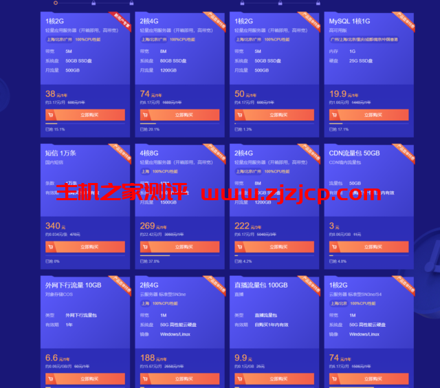 腾讯云：热门云产品首单特惠秒杀，1 核 2G 轻量应用云服务器首年 38 元