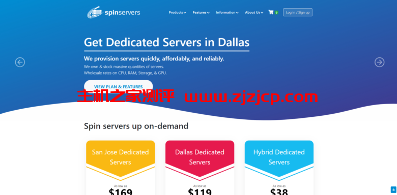 #优惠#Spinservers：Dual E5-2630L/128G 内存/4*2T HDD/10T 流量/10Gbps/达拉斯/月付$99