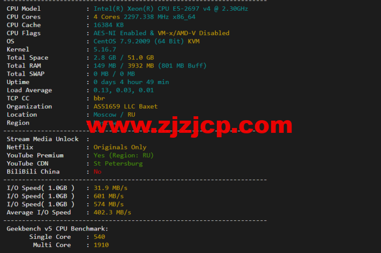 justhost.ru：莫斯科 Tier-3（DataLine）机房 VPS，简单测评