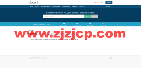 Daceni：印尼 vps，原生 IP，1 核/1G 内存/10G SSD 硬盘/不限流量/100Mbps 带宽，.7/月起