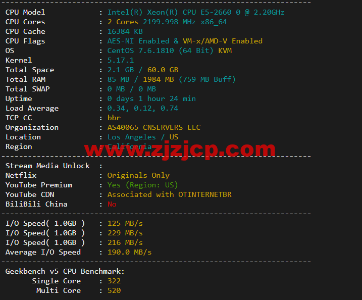 10gbiz：洛杉矶 VPS 云服务器（CN2 GIA）线路，简单测评