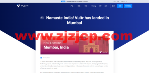 Vultr：印度孟买机房云服务器测评 2022：下载速度、速度延迟、路由丢包、性能测评、流媒体解锁等
