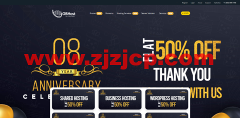 #八周年促销#OBHos：全场五折，SSL 证书$2.55/年，linux vps $3.6/月起，站群 vps/游戏服务器，$15/月起，可选新加坡/美国/巴基斯坦/法国/加拿大机房