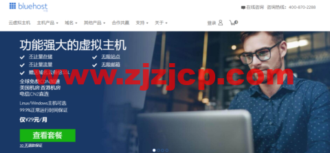 BlueHost：香港/美国站群服务器促销，D-1541/8G 内存/500GB 硬盘/80TB 流量/1Gbps 带宽/129 个 IP，799 元/月，升级至 255 个 IP 只需增加 200 元