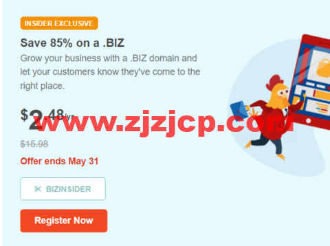 Namecheap：域名促销，.biz 域名可享 85%优惠，现在优惠价 2.48 美元/年