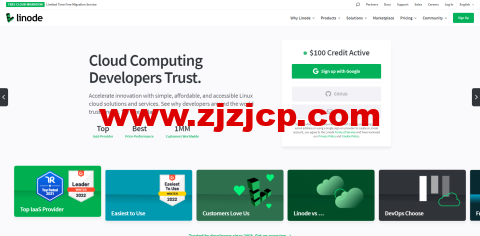Linode： 新用户注册赠送$100 美金免费账户余额，1 核/1G 内存/25G NVMe 硬盘/1T 流量，$5/月起，可选 11 个机房