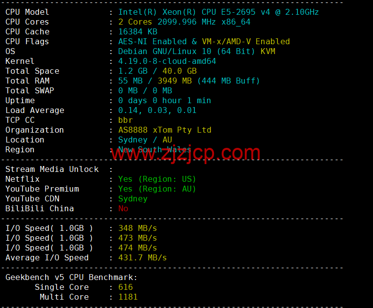 HostKvm：澳大利亚 vps，联通 9929 线路，原生 IP，六折优惠，.2/月起，支持 windows，简单测评，解锁 TikTok