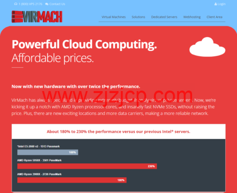 Virmach：AMD Ryzen VPS，1 核/384MB 内存/10GB NVME 硬盘/500G 流量/500M 带宽，$10.5/年