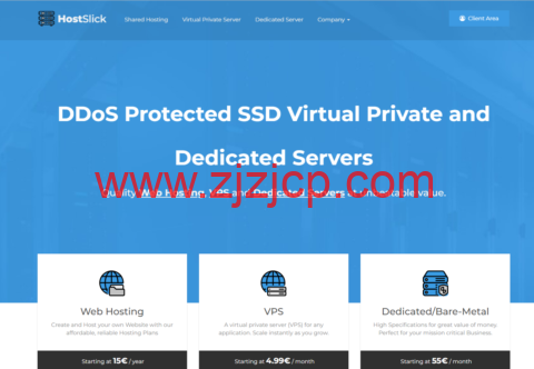 HostSlick：荷兰特价 vps，1 核/1GB 内存/25GB SSD 硬盘/5TB 流量/1Gbps 端口，€15/年