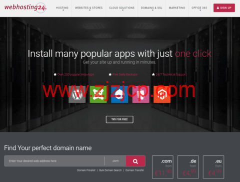 Webhosting24：1 核@AMD Ryzen 3900/512MB 内存/7GB NVMe 硬盘/250GB 流量/1Gbps 带宽，€15/年起，可选日本东京/新加坡机房
