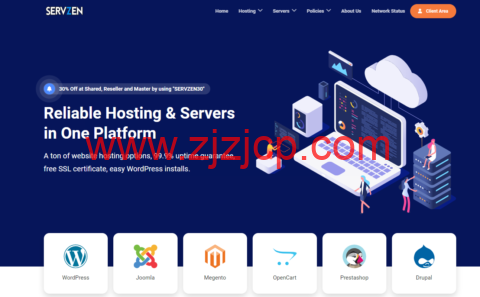Servzen：法国 vps，1 核/2G 内存/30GB SSD 硬盘/10TB 流量/1Gbps 带宽，$3.5/月起