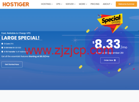 Hostiger：土耳其 VPS，3 核/8G 内存/80G SSD/300M@4TB 流量，年付 100 美元