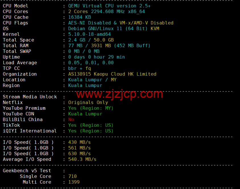 #补货#lightnode：马来西亚吉隆坡机房 VPS，1 核/2G 内存/50G 硬盘/1000GB 流量，月付$7.71 起，简单测评