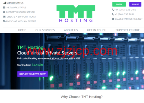 TMTHosting：美国高防 VPS，1 核/256M 内存/25G 硬盘/1T 流量/1Gbps 带宽，$13.85/季起