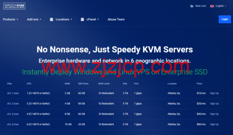 #黑五#SpeedyKVM：美国 vps，1 核/2GB 内存/60GB SSD/3TB 流量/1Gbps 带宽，$7/月起，可选洛杉矶/西雅图/达拉斯等机房