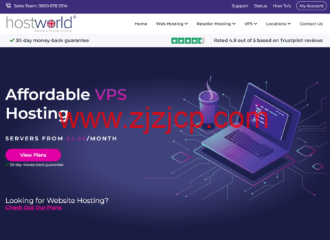 hostworld：美国和英国 vps，2 核/1GB 内存/40GB NVMe/不限流量/1Gbps 带宽，€5.9/月起