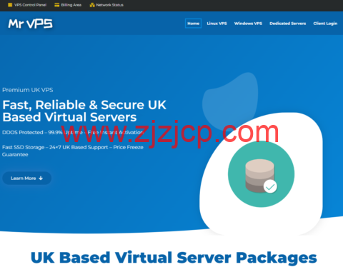 VPS.MR：英国 vps，2 核/8GB 内存/75GB SSD/10TB 流量/10Gbps 带宽，£9.99/月起