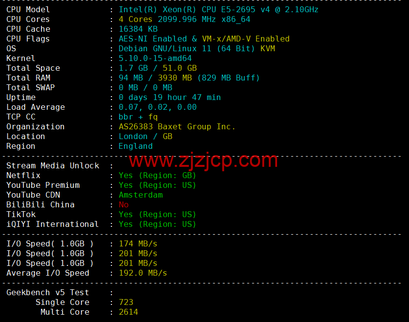 Justhost：英国伦敦机房 vps，200M-1Gbps 不限流量，$2.12/月起，简单测评