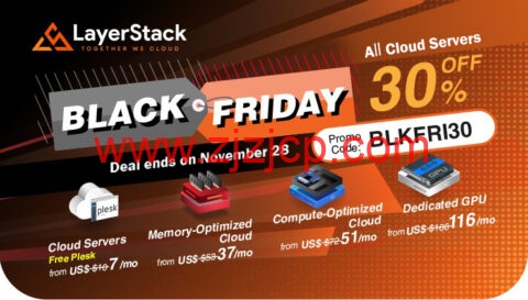 #黑五#LayerStack：全场 vps7 折优惠，2 核/4G 内存/150GB 硬盘/5TB 流量，$19/月起，可选香港（有 CN2）、日本、新加坡、洛杉矶等机房