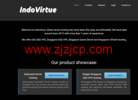 IndoVirtue：美国 VPS，$5/月起，新加坡 10Gbps 带宽 VPS，$7/月起，支持 PayPal