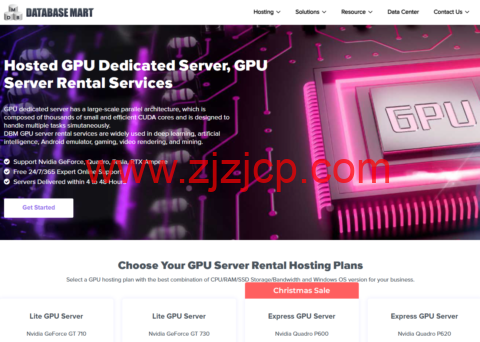 Database Mart：美国达拉斯 GPU 显卡服务器，GPU-GT710/100Mbps-1Gbps 带宽不限流量，月付 45 美元起